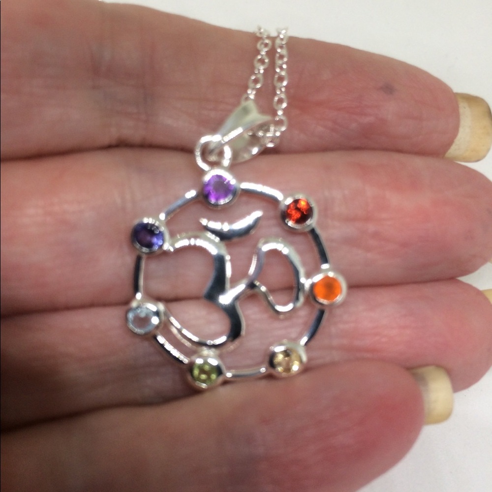 🕉🐲CHAKRA HEALING NECKLACE 🎀STERLING SILVER - Picture 7 of 7
